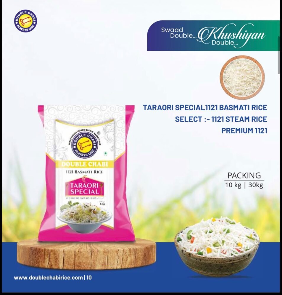Double Chabi Taraori Special 1121 Basmati Rice pack